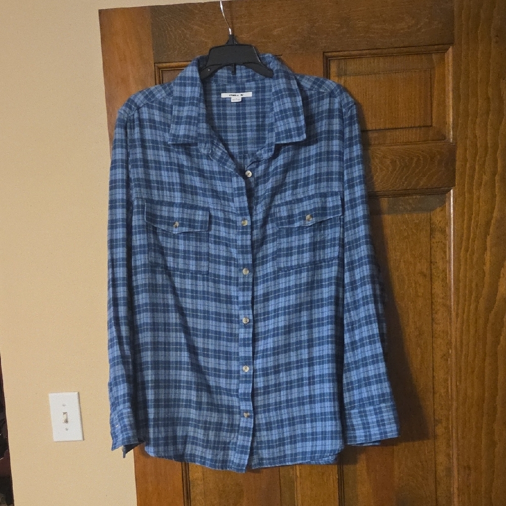 Oneill Blue Plaid Button-Up Shirt